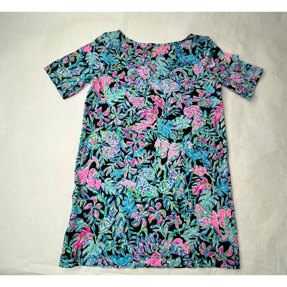 Lilly Pulitzer Mini Marlowe Dress Girls Size 4 Onyx Lets Get Wild Print